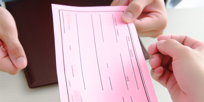 A person receiving a pink slip, representing the reason for unemployment